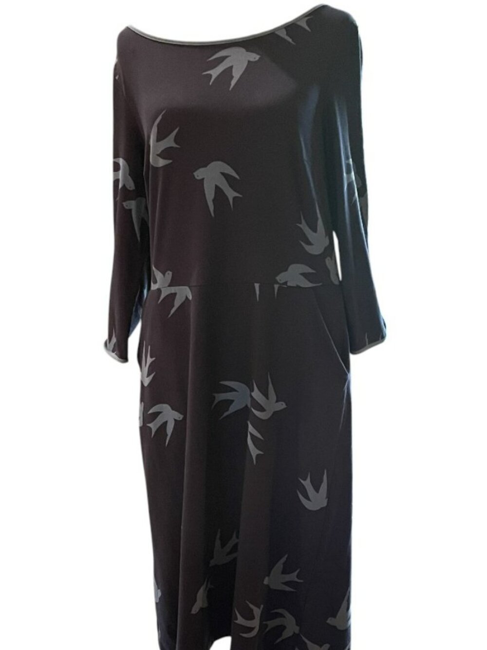 ✨ Boden Jessie Jersey Dress – Size 10 – Navy Blue Bird Print ✨